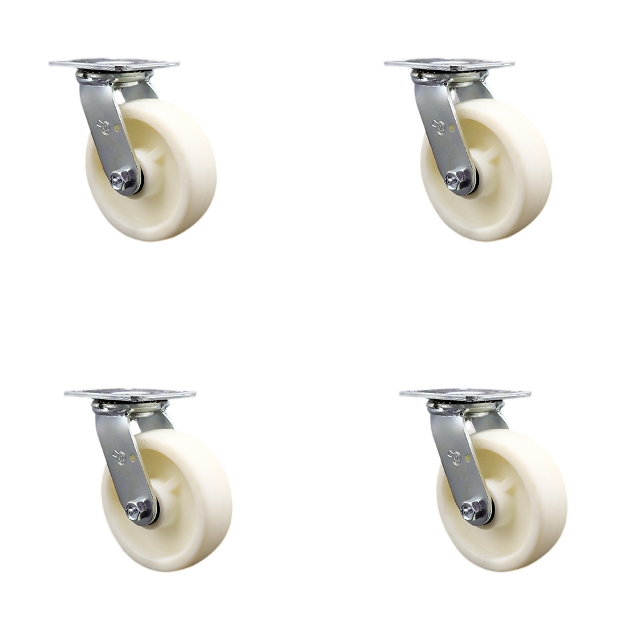Service Caster, 6in. x 2in. Plate Casters, Wheel Diameter 6 in, Caster Type Swivel, Package (qty.) 4, Model# SCC-SS30S620-NYB-BSL-4